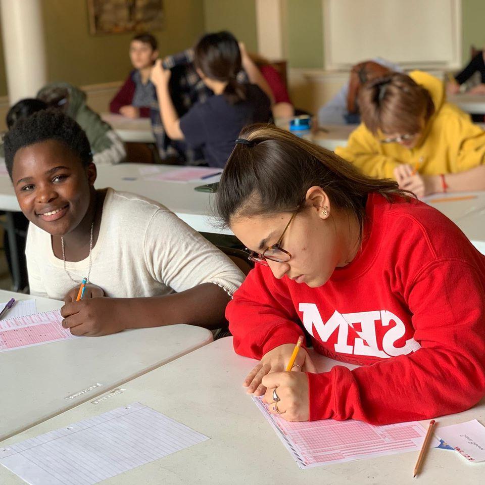 students taking math placement exam